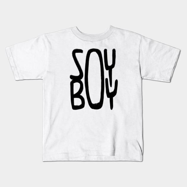 soy boy Kids T-Shirt by badlydrawnbabe